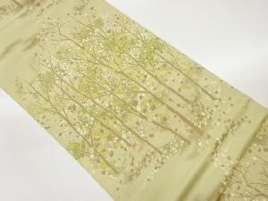 木々・色紙散らし模様織出し袋帯